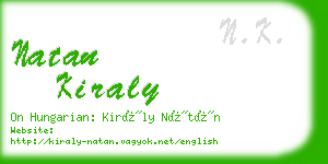 natan kiraly business card